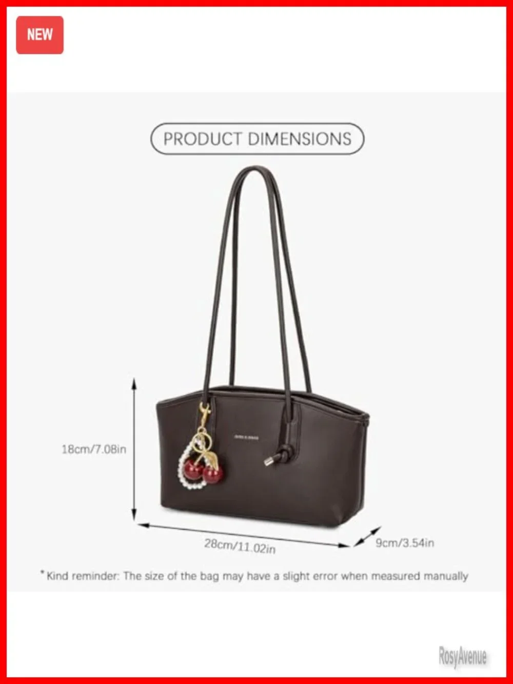 Faux Leather Tote Bag for Women Hobo Purse Crossbody Shoulder Bag with Cherry